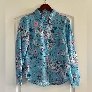 Lilly Pulitzer Sea View Button Down Florida